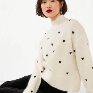 & Other Stories Heart Embroidered Mock Neck Jumper